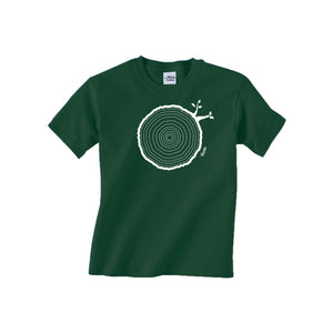 11th Birthday Tshirt Countable Tree Rings Forest Green