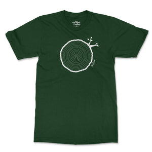 Open image in slideshow, 13th Birthday Tshirt Countable Tree Rings Forest Green
