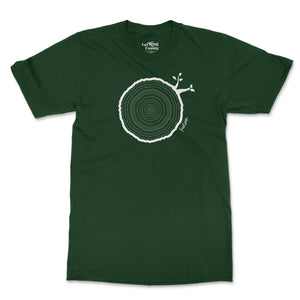Open image in slideshow, 14th Birthday Tshirt Countable Tree Rings Forest Green
