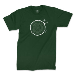 15th Birthday Tshirt Countable Tree Rings Forest Green