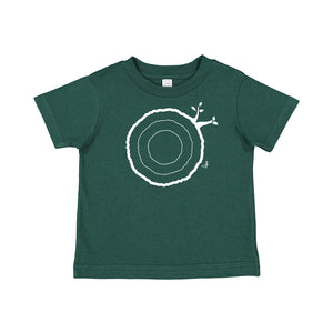Open image in slideshow, 2nd Birthday Tshirt Countable Tree Rings Forest Green
