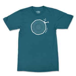 23rd Birthday Tshirt Countable Tree Rings Aqua