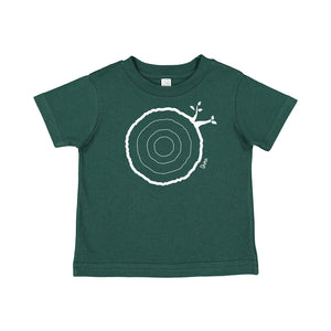 3rd Birthday Tshirt Countable Tree Rings Forest Green