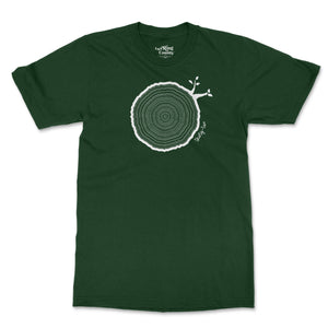 32nd Birthday Tshirt Countable Tree Rings Forest Green