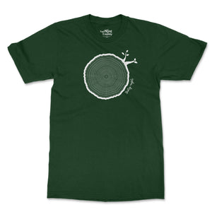 38th Birthday Tshirt Countable Tree Rings Forest Green