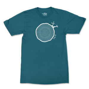 42nd Birthday Tshirt Countable Tree Rings Aqua