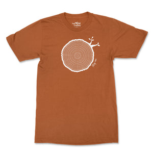 51st Birthday Tshirt Countable Tree Rings Texas Orange