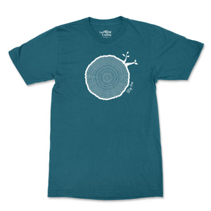 54th Birthday Tshirt Countable Tree Rings Aqua