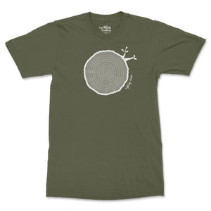 89th Birthday Tshirt Countable Tree Rings Military Green