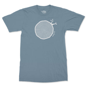 91st Birthday Tshirt Countable Tree Rings Dark Blue