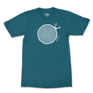 96th Birthday Tshirt Countable Tree Rings Aqua